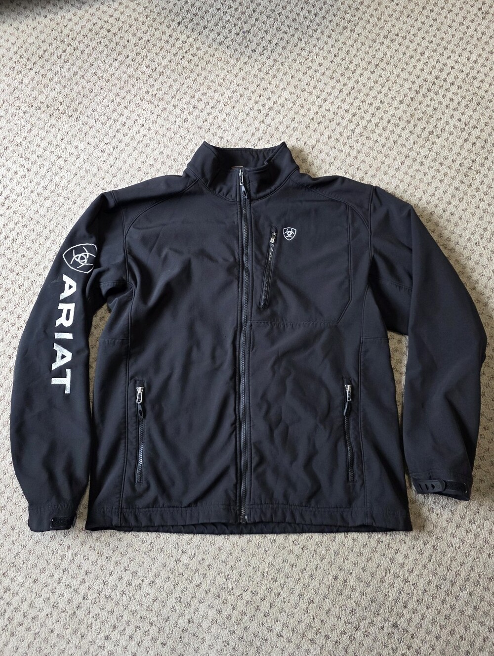 Ariat Black Men's Softshell Jacket with Logo Sleeve